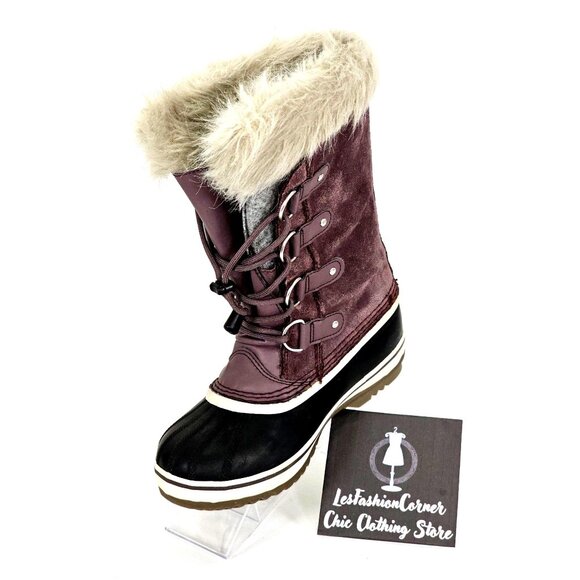 Sorel Women's Joan Of Artic Snow Winter Boots Lace Up Leather Faux Fur Sz 5 1404 - Picture 11 of 13